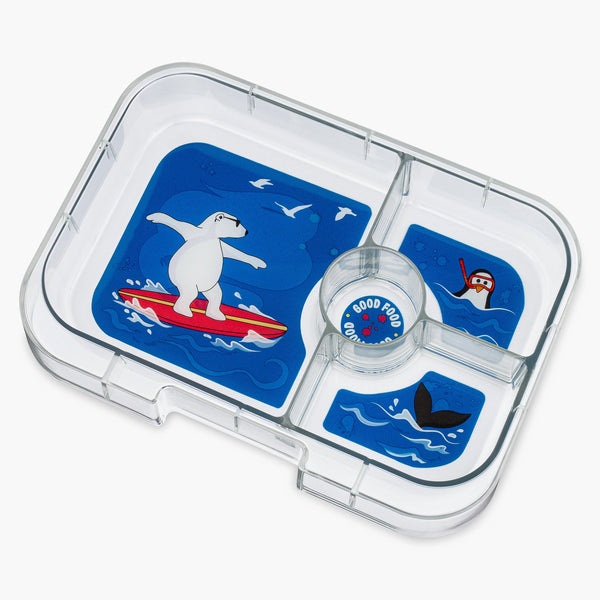 Yumbox 4 Compartment Panino Lunchbox - Surf Blue (Polar Bear Tray)