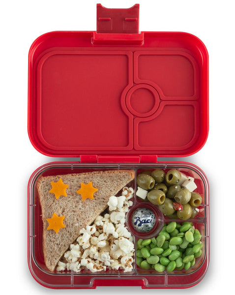 Yumbox 4 Compartment Panino Lunchbox - Wow Red (Shark Tray)