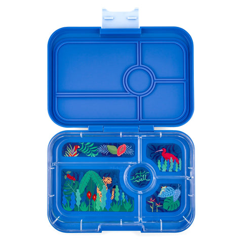 Yumbox 5 Compartment XL Tapas Lunchbox - True Blue (Jungle Tray)