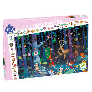 Djeco 100 Piece Enchanted Forest Observation Jigsaw Puzzle