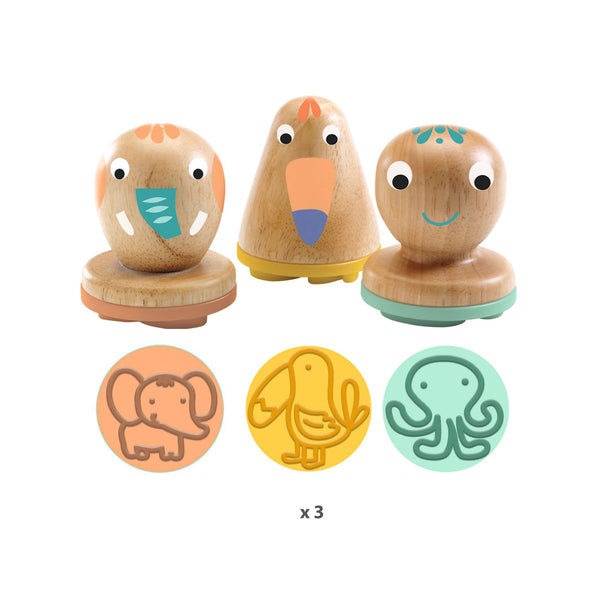 Djeco Modelling Dough Animal Stamps