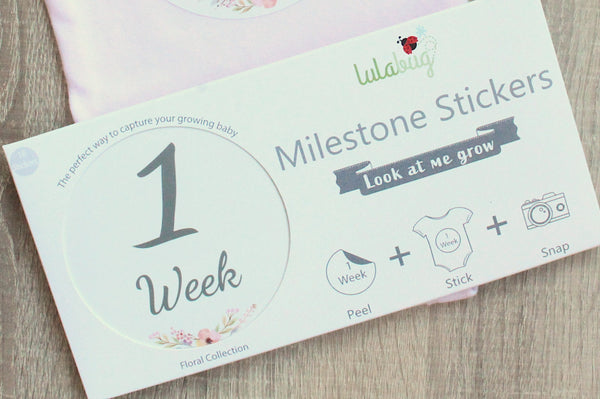 Look At Me Grow Milestone Stickers - Floral