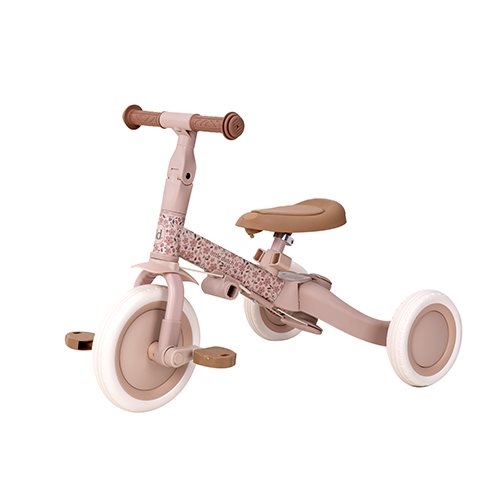 Little Dutch 4 in 1 Tricycle with Push Bar - Pink Floral