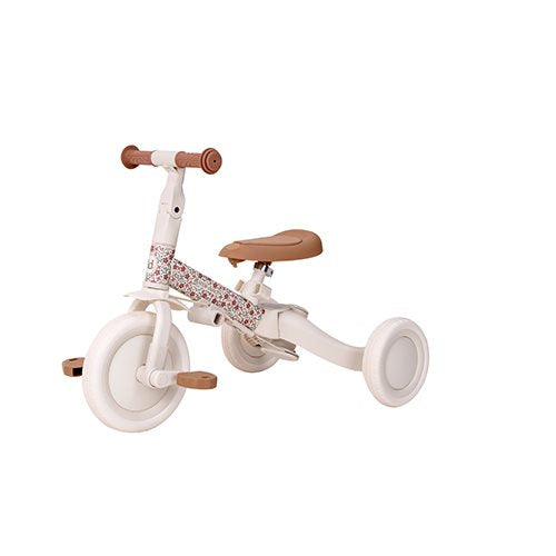 Little Dutch 4 in 1 Tricycle with Push Bar - Off White Floral