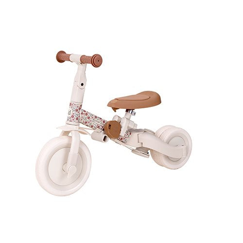 Little Dutch 4 in 1 Tricycle with Push Bar - Off White Floral