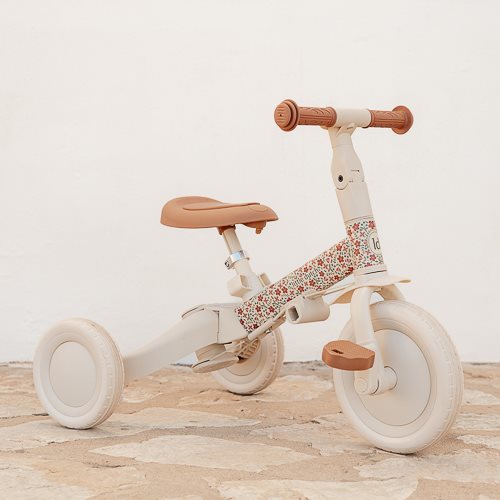 Little Dutch 4 in 1 Tricycle with Push Bar - Off White Floral