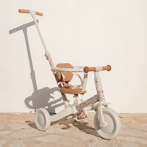 Little Dutch 4 in 1 Tricycle with Push Bar - Off White Floral