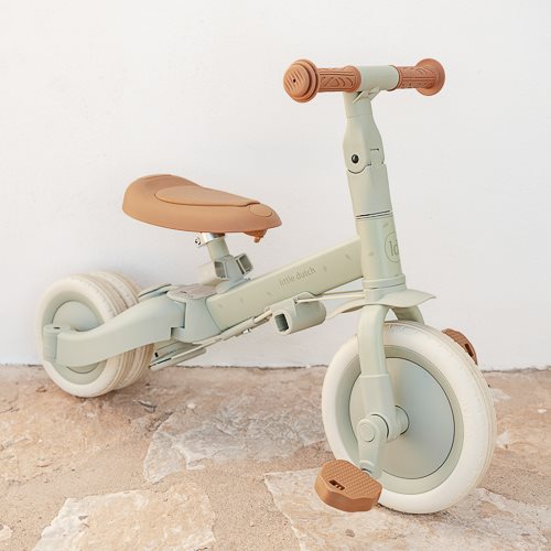 Little Dutch 4 in 1 Tricycle with Push Bar - Green