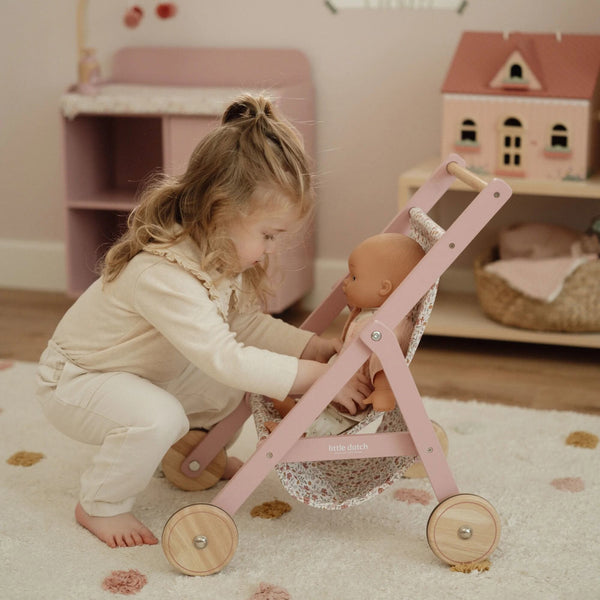 Little Dutch Wooden Doll Stroller