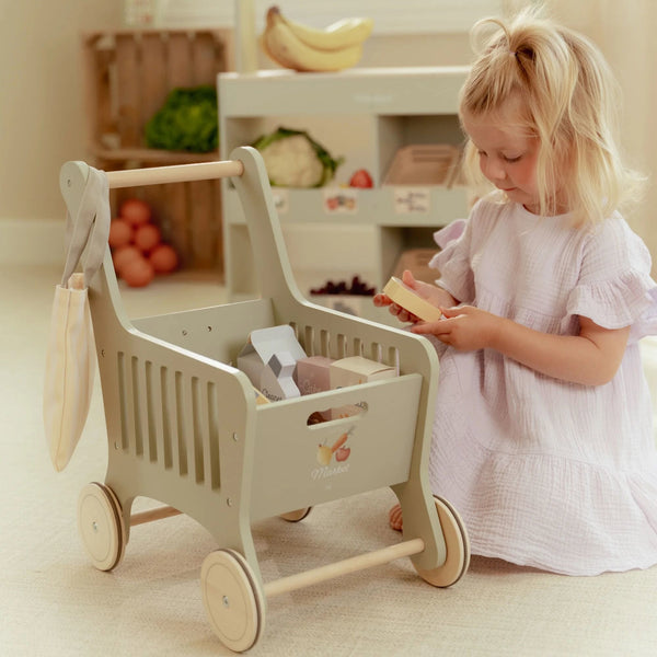 Little Dutch Wooden Shopping Trolley