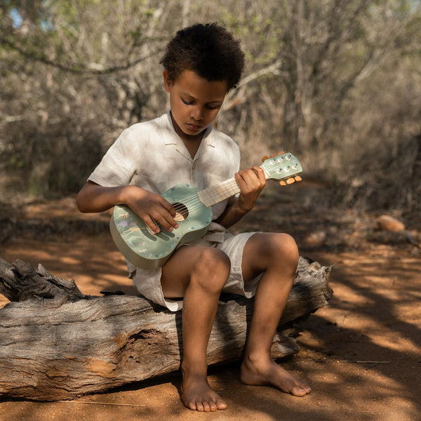 Little Dutch Wooden Green Guitar - Safari Friends