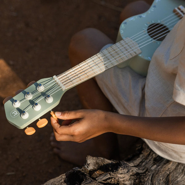 Little Dutch Wooden Green Guitar - Safari Friends