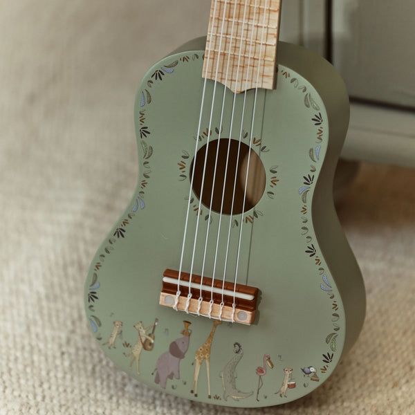 Little Dutch Wooden Green Guitar - Safari Friends