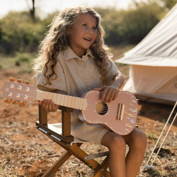 Little Dutch Wooden Pink Guitar - Safari Friends