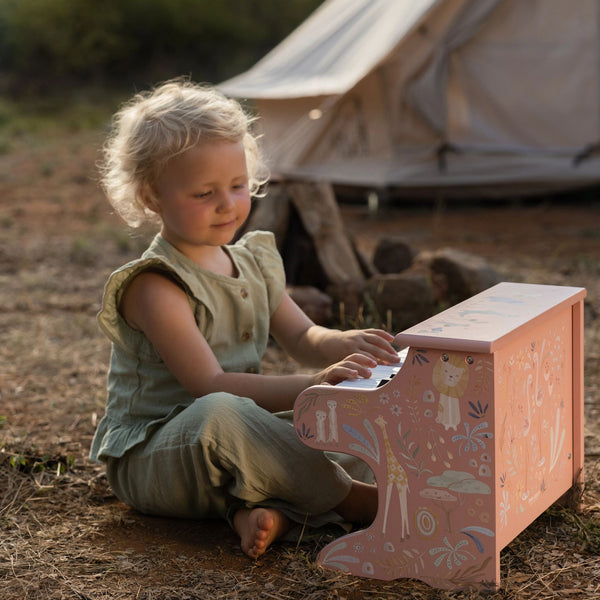 Little Dutch Wooden Pink Piano - Safari Friends