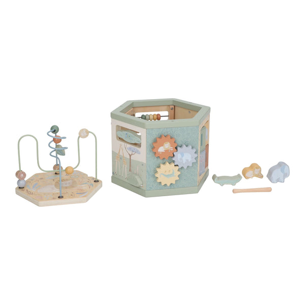 Little Dutch Wooden Activity Cube - Safari Friends