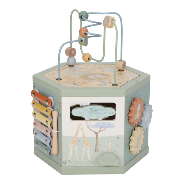 Little Dutch Wooden Activity Cube - Safari Friends