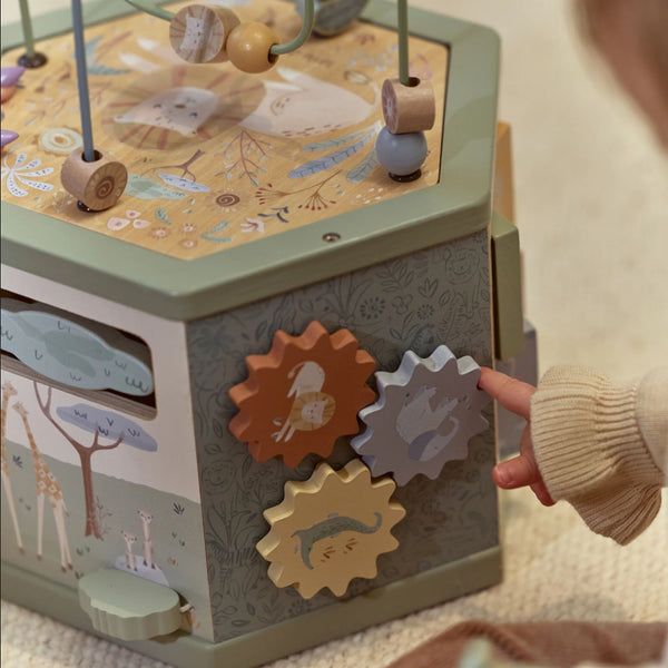 Little Dutch Wooden Activity Cube - Safari Friends