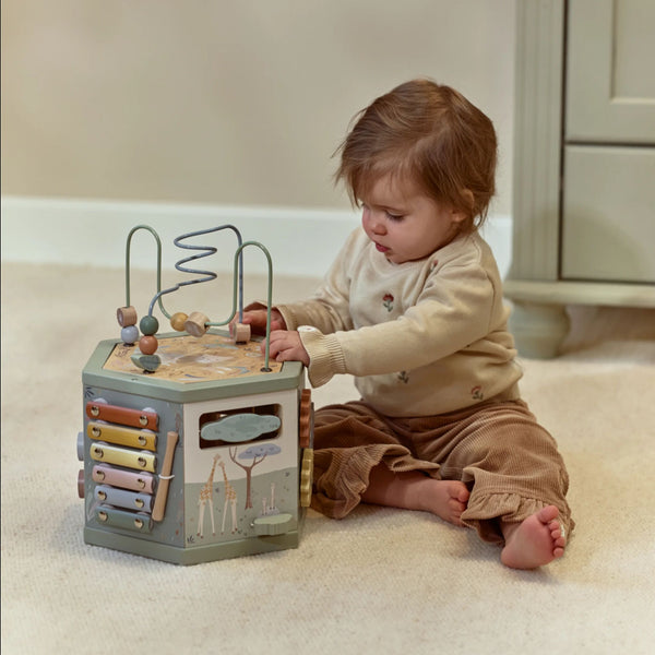 Little Dutch Wooden Activity Cube - Safari Friends
