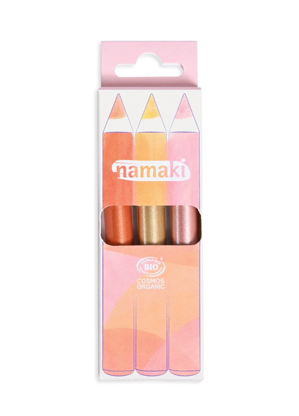 Namaki - Glitter Make-Up Pencils - Copper-Gold-Pink