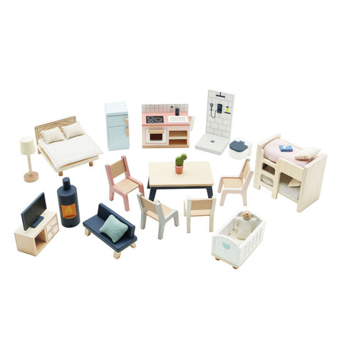 Le Toy Van Complete Dolls house Furniture Set - 35 Piece