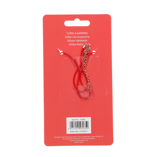 Rex of London - Glitter Necklace - Cherry