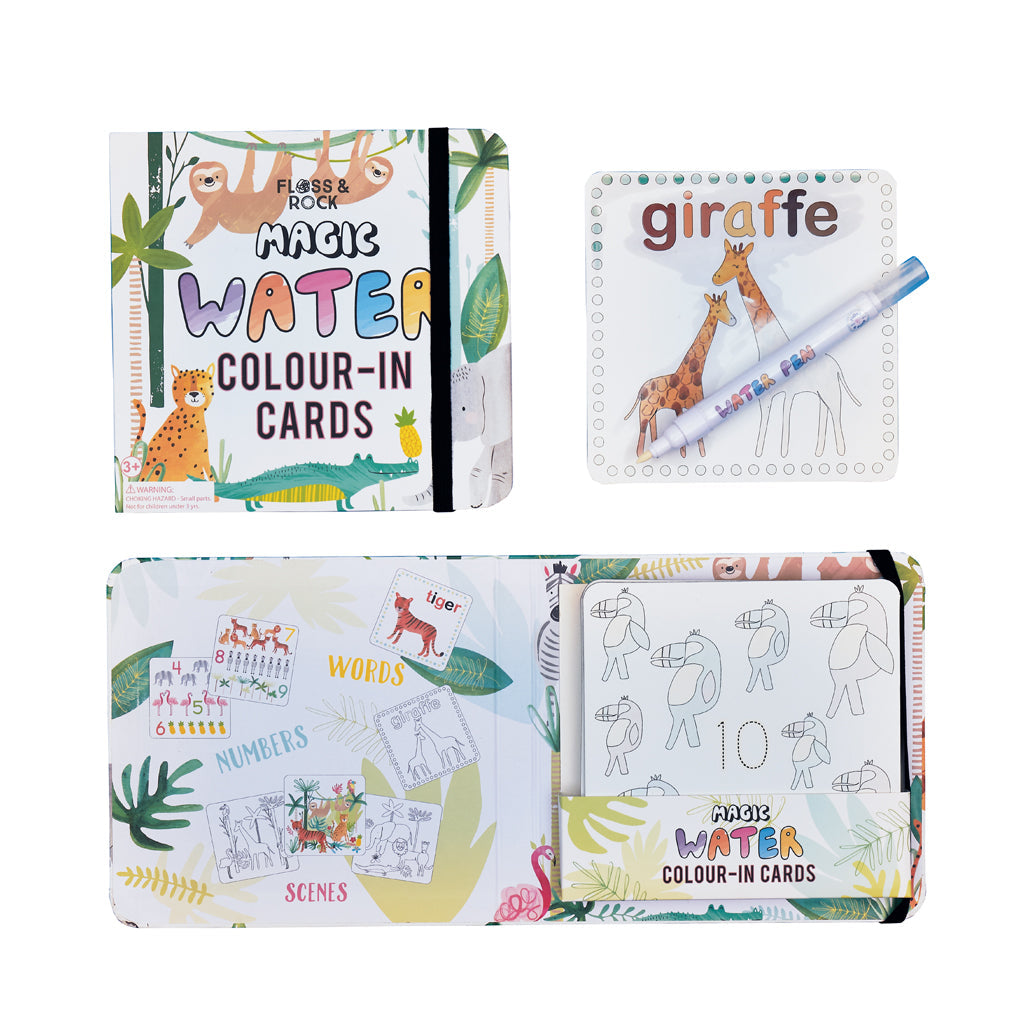 Floss & Rock Magic Water Colouring Cards - Jungle