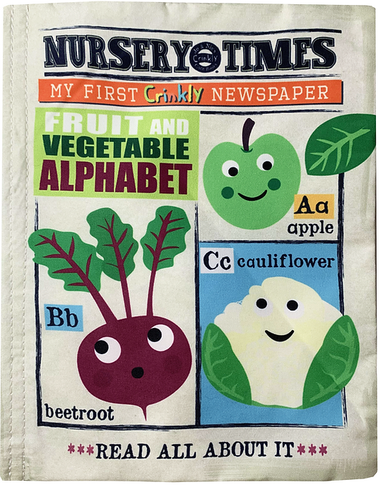 Nursery Times Crinkly Newspaper - Fruit & Veg Alphabet