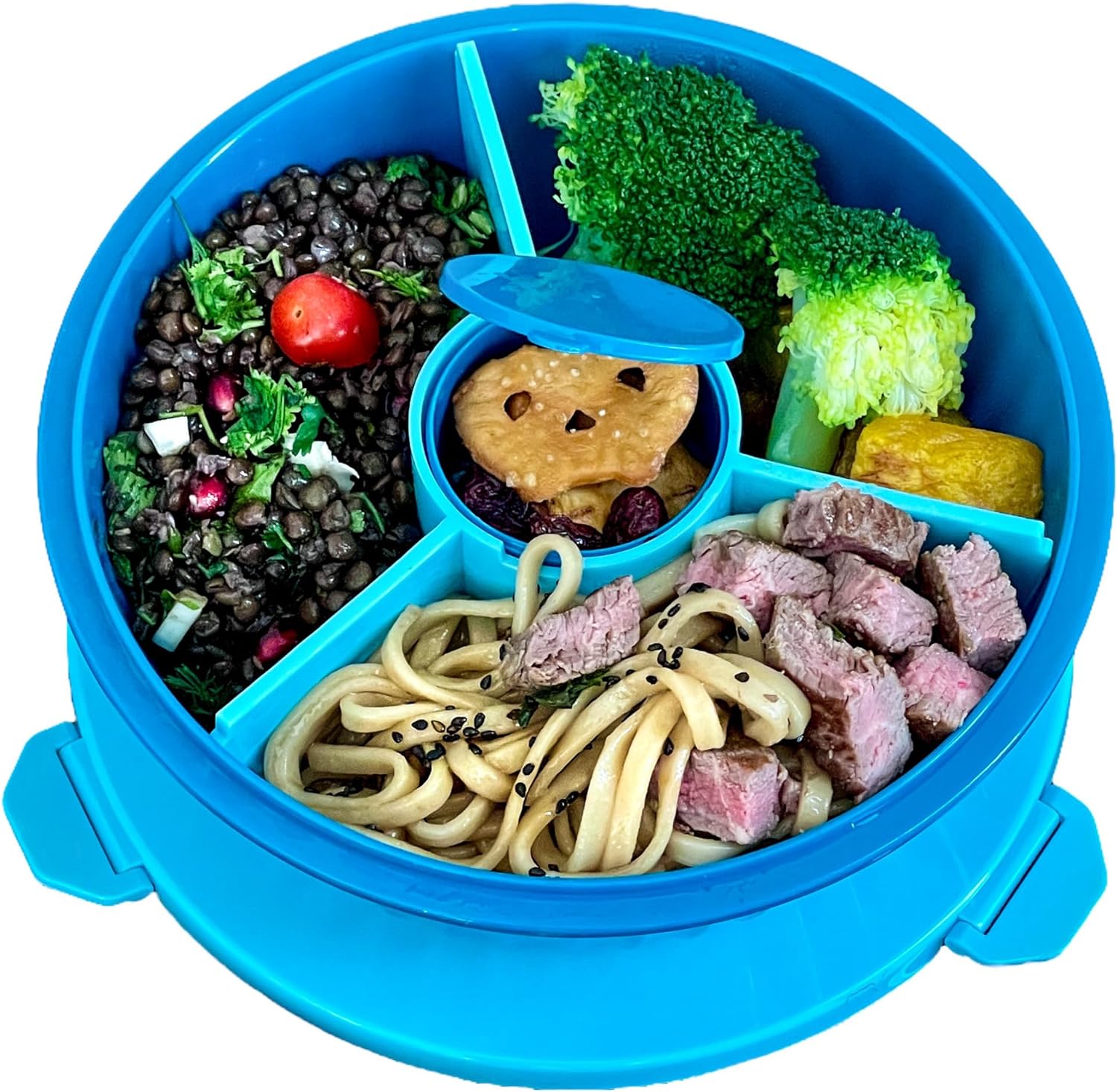 Yumbox Poke Bowl with 4 Part Divider - Lagoon Blue