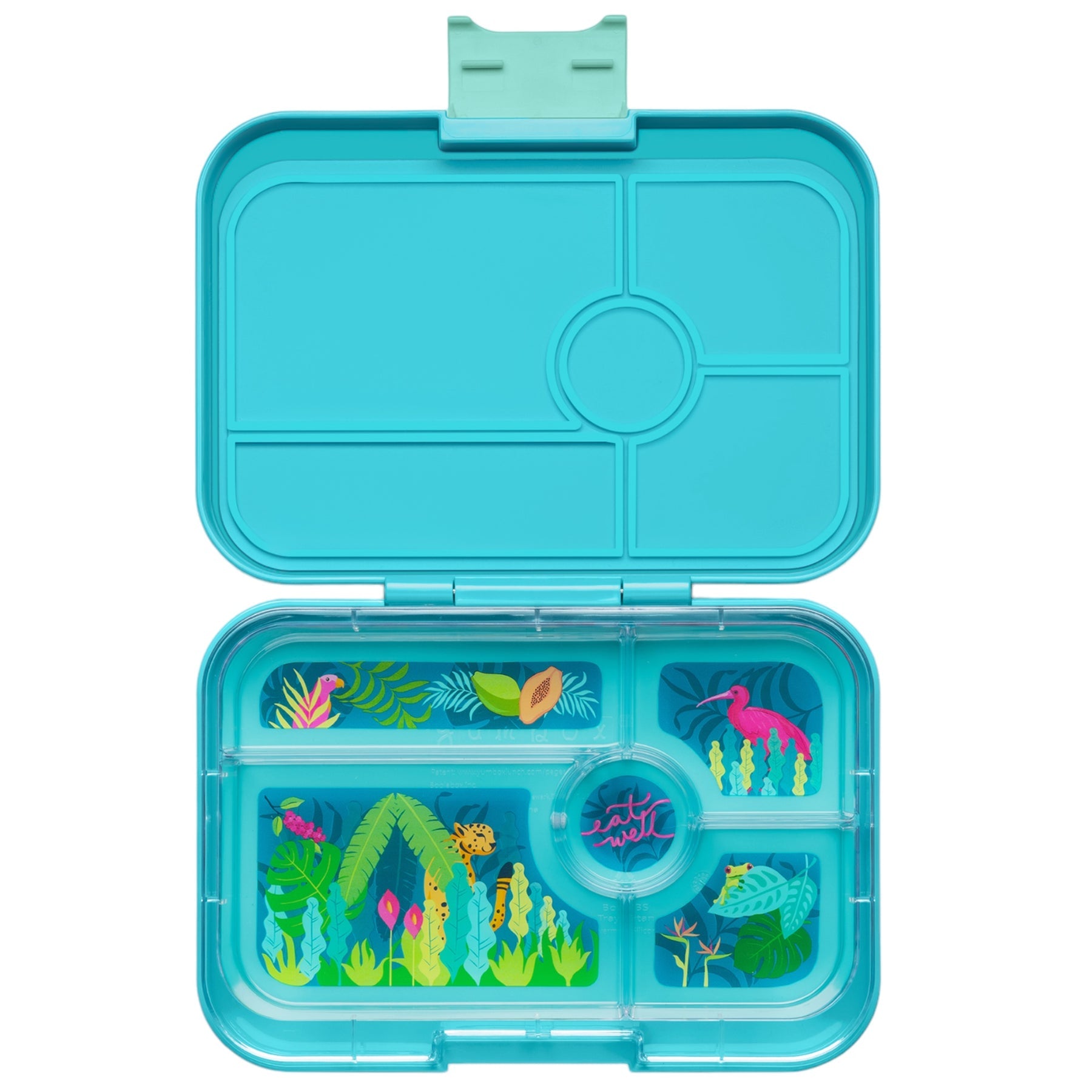 Yumbox 5 Compartment XL Tapas Lunchbox - Antibes Blue / Jungle Tray