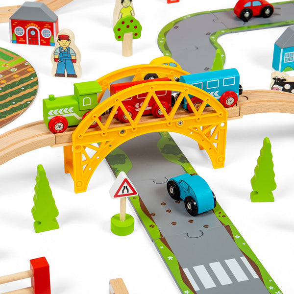 Bigjigs Toys Road & Rail Train Set