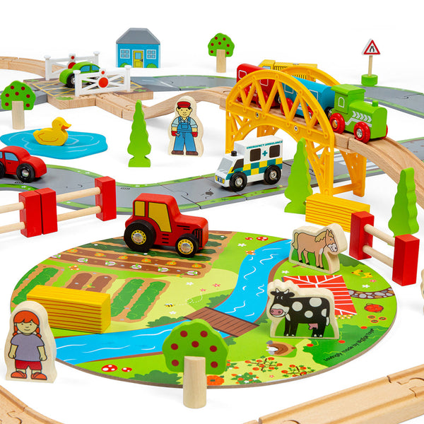 Bigjigs Toys Road & Rail Train Set