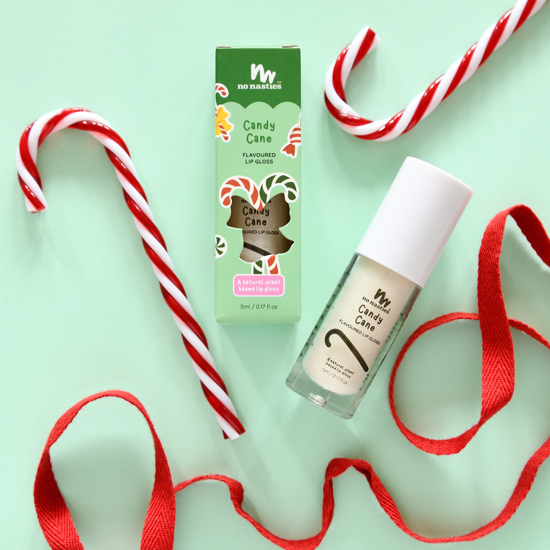 No Nasties - Non Toxic Natural Lip Gloss for Kids - Christmas Limited Edition Candy Cane Shimmer