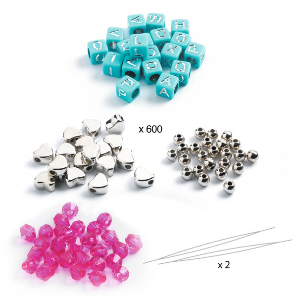 Djeco Jewellery Kit - Silver Alphabet Beads