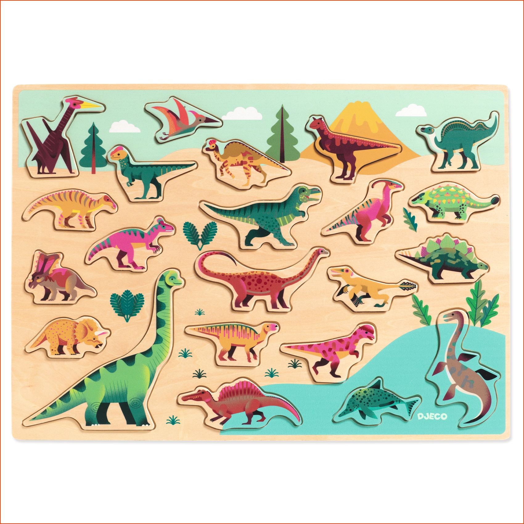 Djeco Wooden Puzzle - Puzzlo Dino