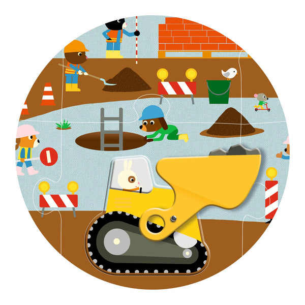 Djeco Giant Puzzle - The Construction Site - 12pcs + 5pcs