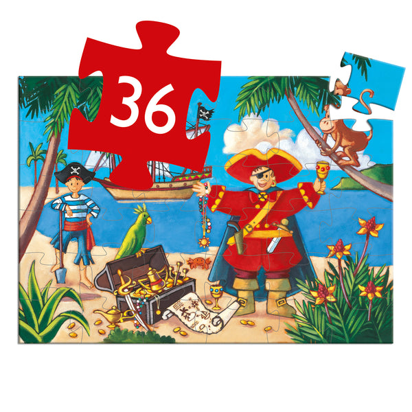 Djeco 36 Piece Jigsaw Puzzle - The Pirate and his Treasure