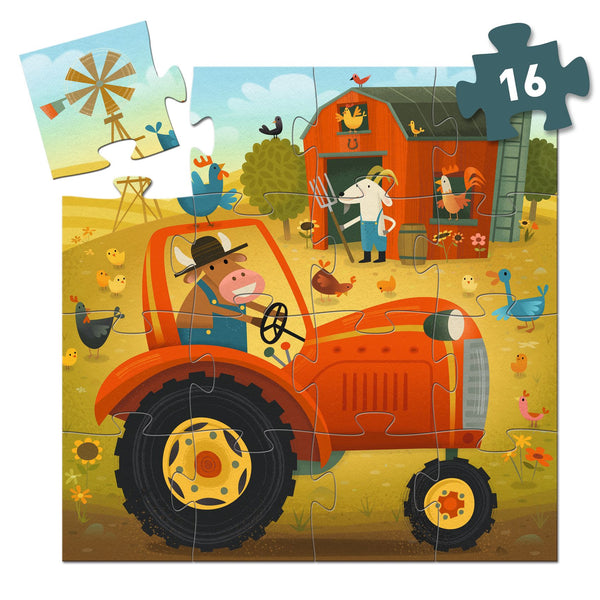 Djeco 16 Piece Tractor Jigsaw Puzzle