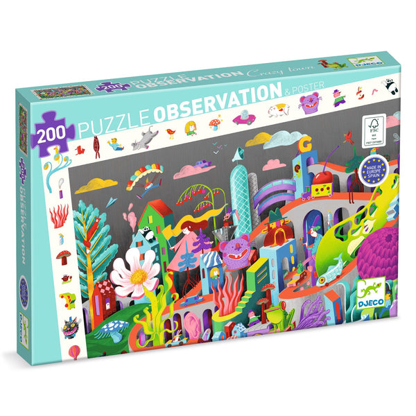 Djeco 200 Piece Observation Jigsaw Puzzle - Crazy Town