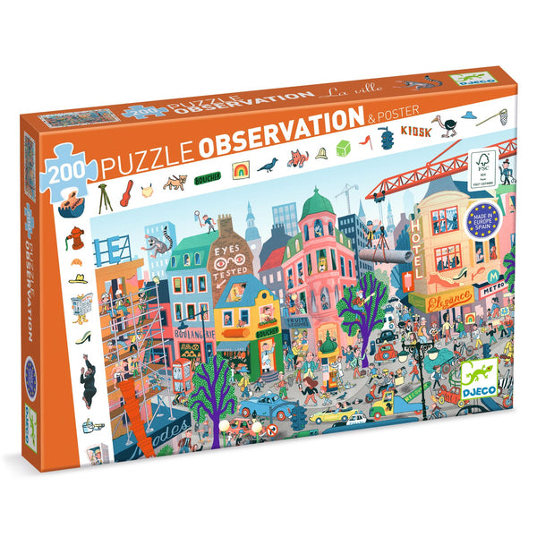 Djeco 200 Piece Observation Jigsaw Puzzle - The City