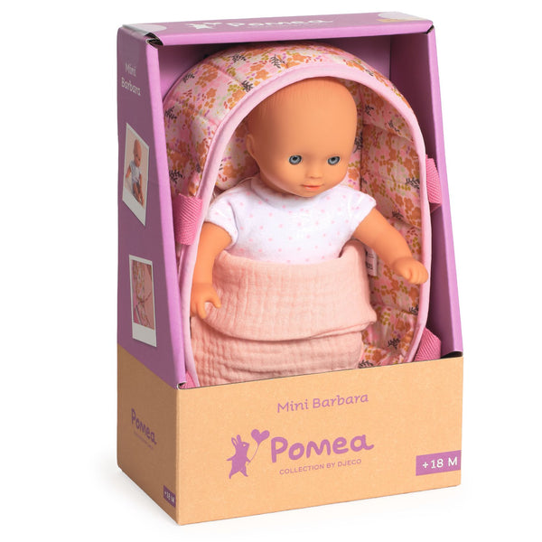 Djeco Pomea Baby Doll in Bassinet - Mini Barbara
