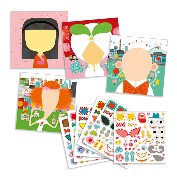 Djeco Create Faces Sticker Kit