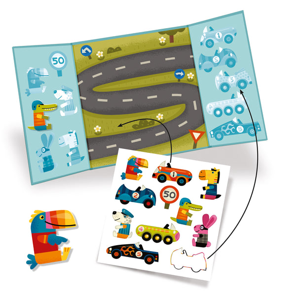 Djeco Sticker Scene Book - Cars