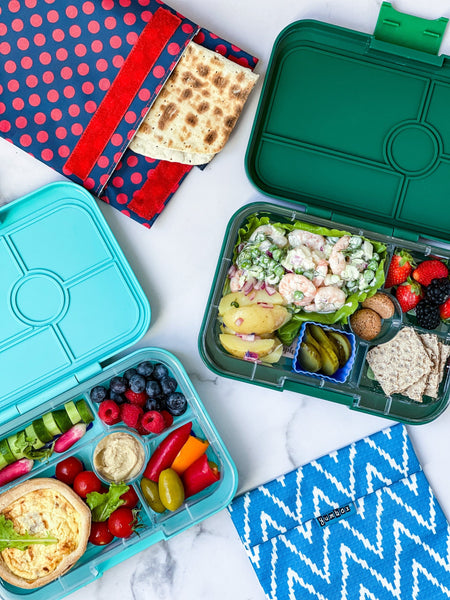 Yumbox 5 Compartment XL Tapas Lunchbox - Antibes Blue / Jungle Tray