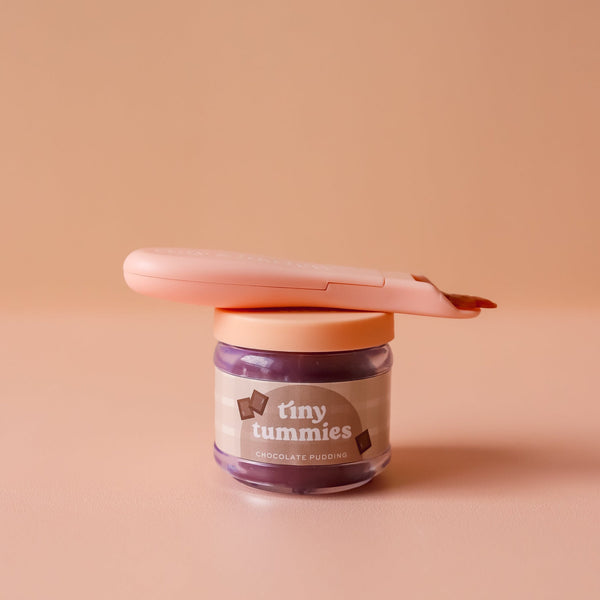 Tiny Harlow - Tiny Tummies Chocolate Pudding Food Jar and Spoon Set