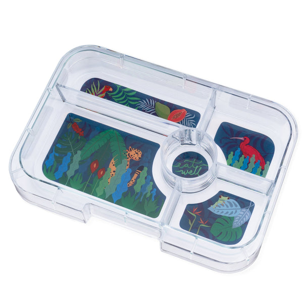 Yumbox 5 Compartment XL Tapas Lunchbox - Jurassic Green / Jungle Tray