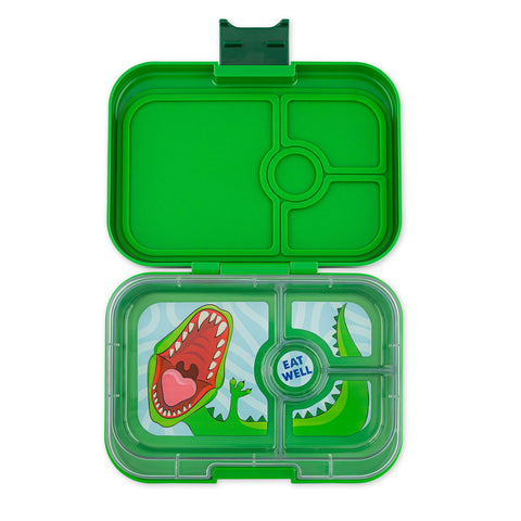 Yumbox 4 Compartment Panino Lunchbox - Jurassic Green/Dinosaur Tray