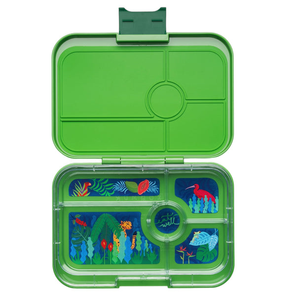 Yumbox 5 Compartment XL Tapas Lunchbox - Jurassic Green / Jungle Tray