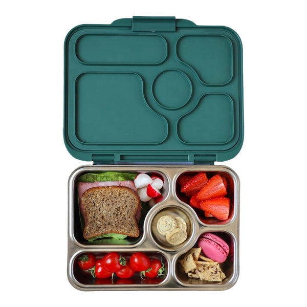 Yumbox 5 Compartment Presto Stainless Steel Lunchbox - Kale Green