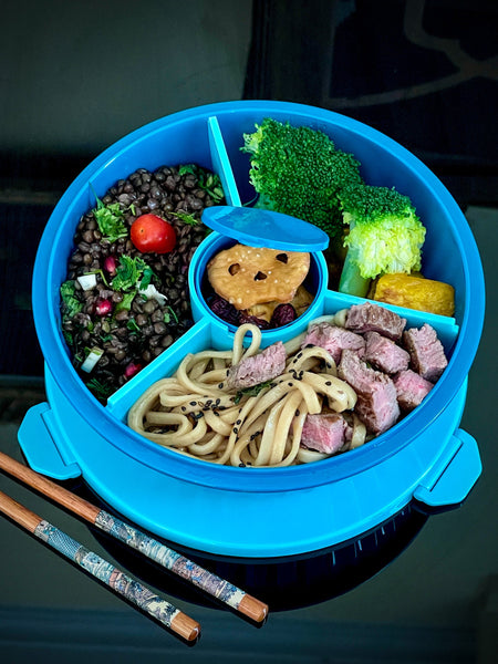 Yumbox Poke Bowl with 4 Part Divider - Lagoon Blue